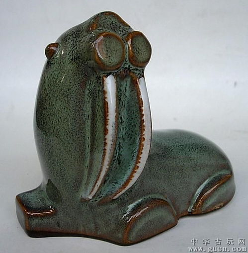 八几年宜昌彩陶窑变花釉海象陶瓷雕塑厂货工艺礼品收藏品
